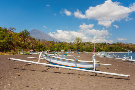 Traditional balinese boats in Amed, Bali, Indonesia