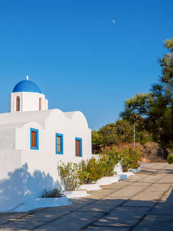 Typical greece christian church on Santorini island. Santorini, Cyclades, Greece.のeditorial素材