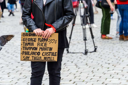 Wroclaw, Poland, 06.06.2020 - Polish peaceful protest against racism and hatred in Wroclaw city. Black lives matterのeditorial素材