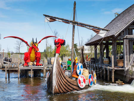 Billund, Denmark - 25 April 2014: Legoland Billund Resort. Famous amusement park and hotelのeditorial素材