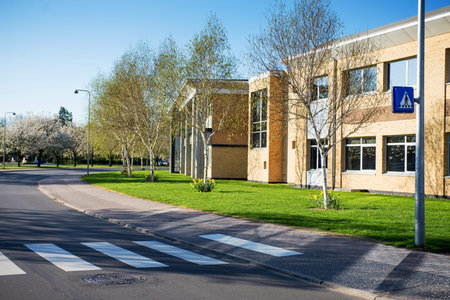 Billund, Denmark - 25 April 2014: Small cozy city Billund. Houses around legoland in Billundのeditorial素材