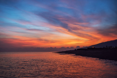 Amazing sunrise on Bali island. Indonesia