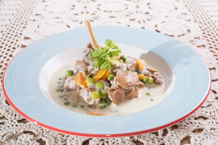rabbit stew dish. european cuisineの写真素材