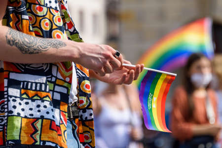 Wroclaw, Poland, 19.06.2020 - polish LGBT peaceful march for equalityのeditorial素材