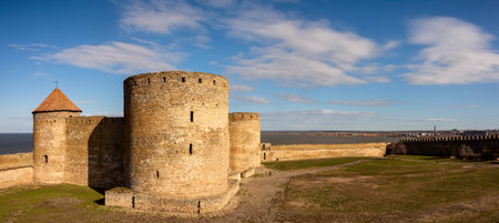 Medieval fortress in Akkerman city. Akkerman fortress is a historical and architectural monument build in time of Golden Horde in 13 century. Historical heritage from ottoman empire.のeditorial素材