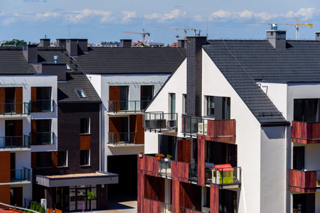 modern apartment house, modern living in a urban spaceの写真素材