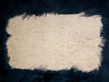 wooden board with black painting edging or border, backgroundの写真素材
