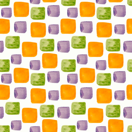 Seamless abstract pattern with orange and yellow squares.の写真素材