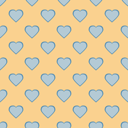 Pretty pastel hearts, Seamless romantic background with a set of blue heartsのイラスト素材