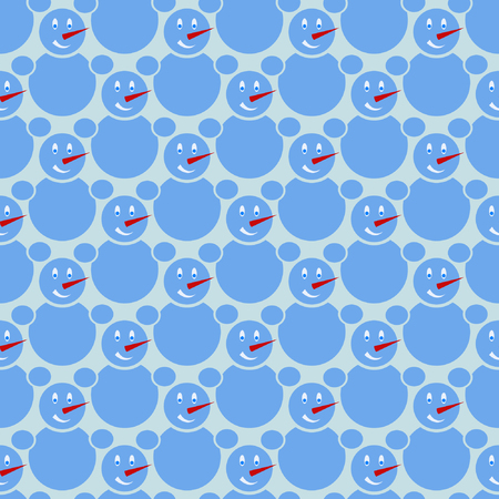 Snowmen mosaic, Seamless winter pattern with silhouettes of snowmenのイラスト素材