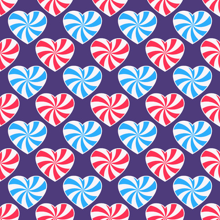 Candy and love, Seamless romantic background with colorful candy heartsのイラスト素材