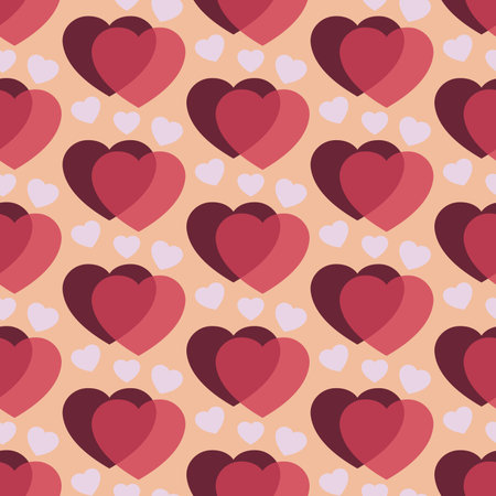 Dark cherry hearts, Seamless romantic background for St. Valentine's day