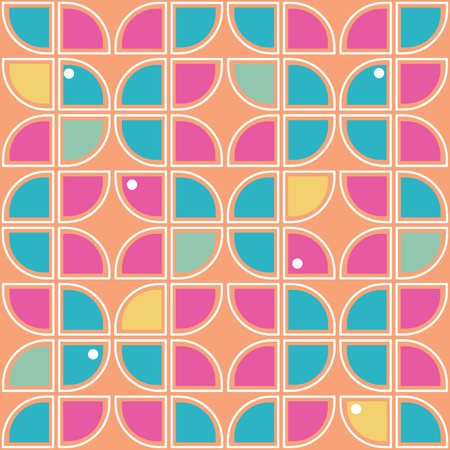 Retro background, Seamless geometric pattern inspired by the style of 60sのイラスト素材