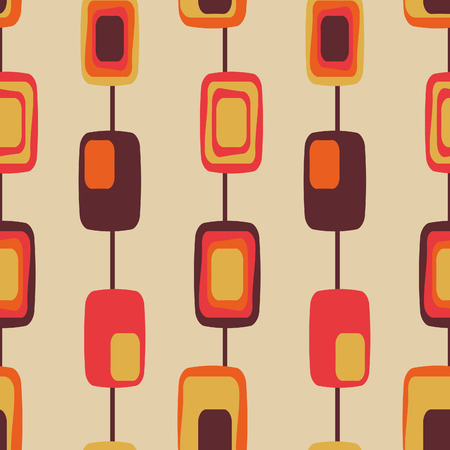 Retro textile pattern, Seamless geometric background inspired by the style of 60sのイラスト素材