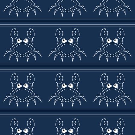 Blue crabs, Seamless nautical pattern with silhouettes of crabs, sea lifeのイラスト素材