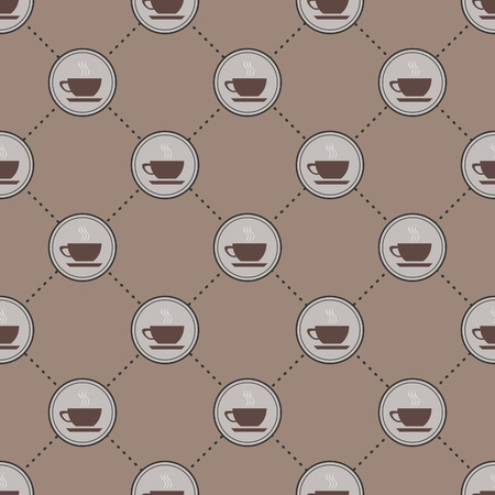 Cup of tea, Seamless vector pattern with icons, hot drink patternのイラスト素材