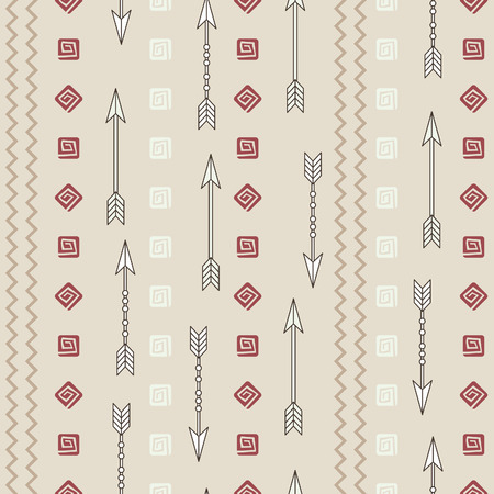 Ethnic pattern with arrows, seamless vector illustrationのイラスト素材