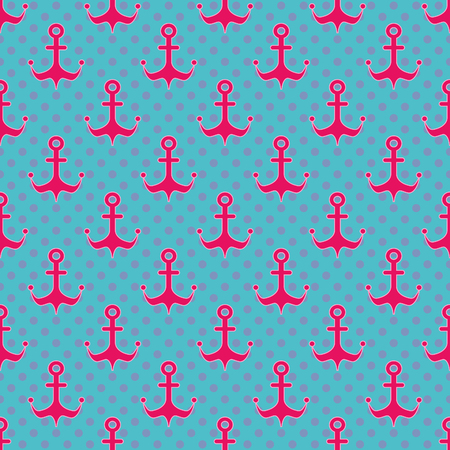 Pop-Art navy, Seamless nautical pattern with anchorsのイラスト素材