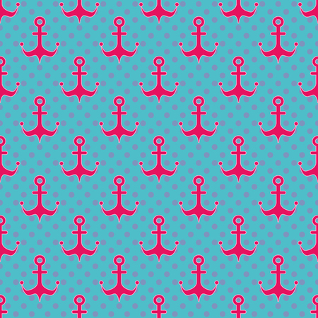 Pop-Art navy, Seamless nautical pattern with anchorsの素材 [FY31066884832]