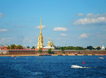 The Peter and Paul Fortress and the Neva River in St. Petersburg. Petersburg, Russia - June 2016の写真素材