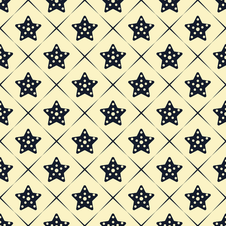 Maritime mood, Seamless nautical pattern with starsのイラスト素材