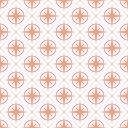 Rose of wind, Seamless nautical patternのイラスト素材