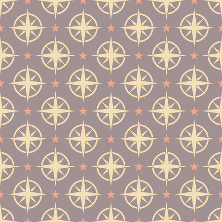 Rose of wind, Seamless nautical pattern.のイラスト素材