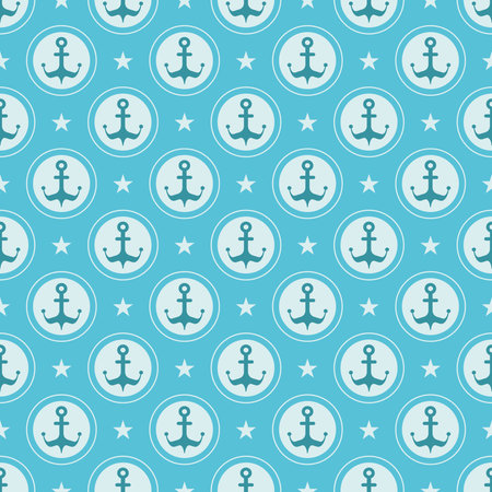 Maritime mood, Seamless nautical pattern with anchors