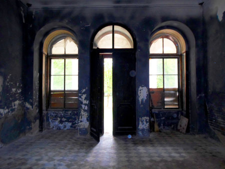 Interior of the abandoned palace in Belarus (Zheludok, Grodno region), built in the early twentieth century, example of Art Nouveau styleのeditorial素材