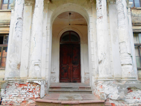 Abandoned palace in Belarus (Zheludok, Grodno region), built in the early twentieth century, example of Art Nouveau styleの写真素材