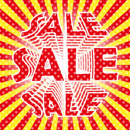 Pop Art sale poster, Retro sunburst ray in vintage styleのイラスト素材