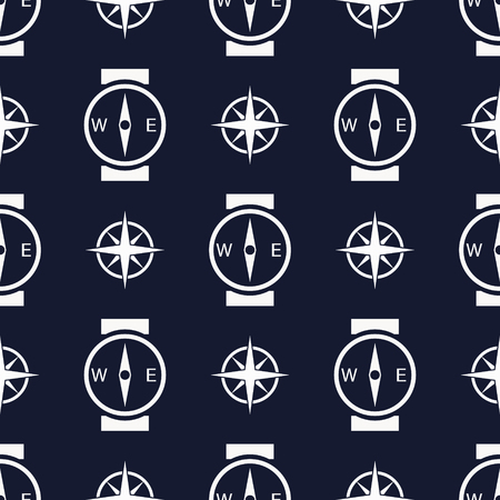 Maritime mood, Seamless vector illustration with stylized compassのイラスト素材