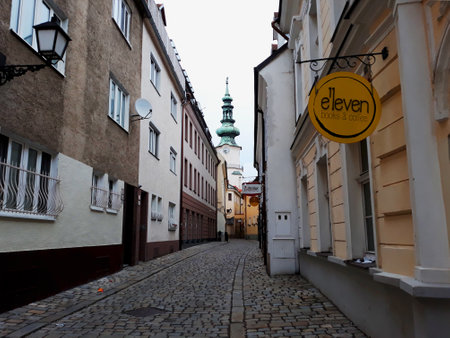 Bratislava, Slovakia - 15 December 2017: Architecture in the Old Town of Bratislavaのeditorial素材