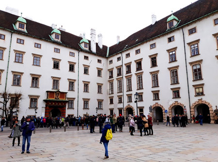 Vienna, Austria - December 16, 2017: The Courtyard of Hofburg Palace