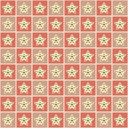 Seamless pattern. Colorful geometric vector illustration with stars on vintage styleのイラスト素材
