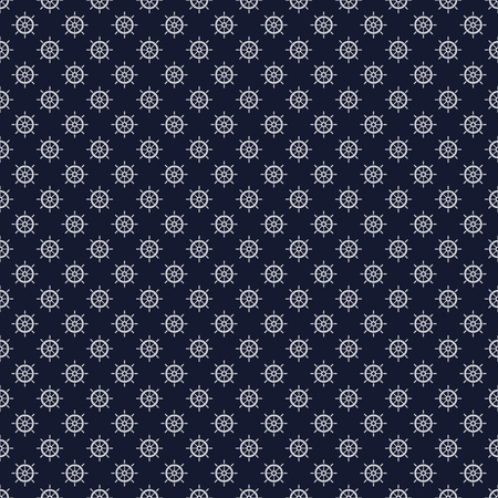 Maritime mood, Seamless nautical pattern with steering wheels, vintage styleのイラスト素材