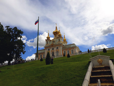Saint Peterhof, Russia - August 7, 2018: Peterhof Palaceのeditorial素材