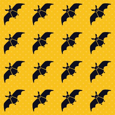 Cute Halloween bat. Seamless vector illustration with spooky silhouettesのイラスト素材