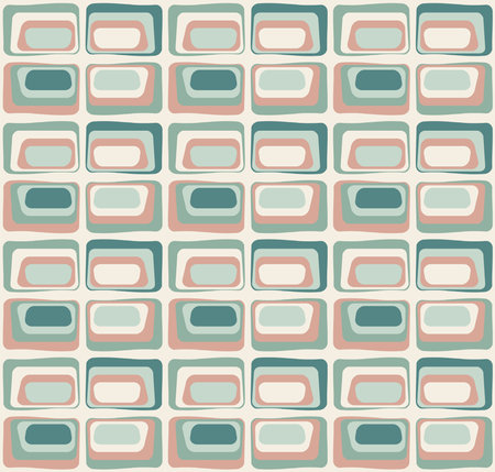 Seamless retro pattern, 1960s and 1970s style, mid-century modernのイラスト素材