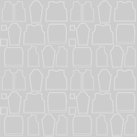 Isolated stylized sewing pattern. Good for different templates, scrapbook, package and wrapping paper, etcのイラスト素材