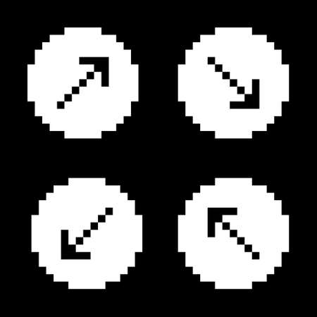 Arrow sign icon set. Black arrows on white background.のイラスト素材