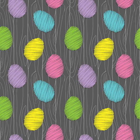 seamless pattern with abstract easter eggs on the woodのイラスト素材