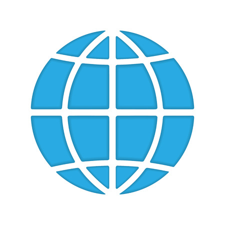 blue earth symbol cut into the paper vector templateのイラスト素材