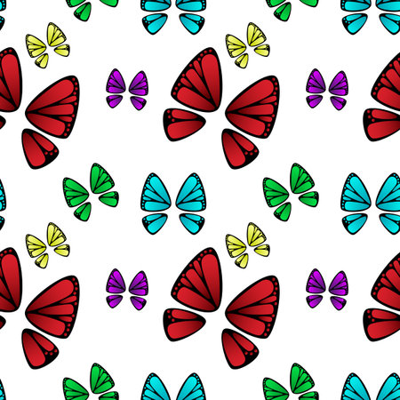 seamless pattern with colorful butterflies vector backgroundのイラスト素材