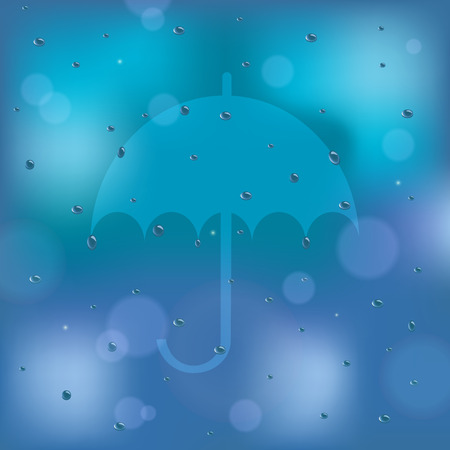 abstract umbrella icon on the rainy background vectorのイラスト素材