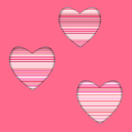 card template with hearts cut in the paper vector backgroundのイラスト素材