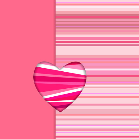 valentine striped card vector templateのイラスト素材