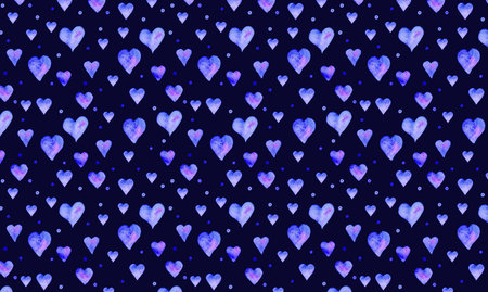 Seamless pattern with hand drawn watercolor heart. Hand painted pattern. Romantic ornament for...