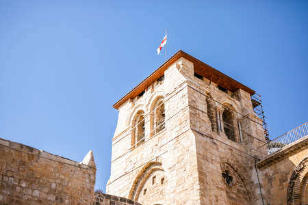 Western Wall and Dome of the Rock in the old city. Jerusalem, Israel, November 2019.のeditorial素材