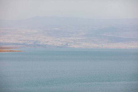 landscape of the Dead Sea, failures of the soil, illustrating an environmental catastrophe on the Dead Sea, Israel.の写真素材